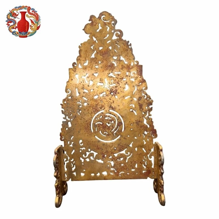 Gilt Bronze Four Gods Screen Inlaid Gem & Hetian Jade Bi-Han Dynasty factory