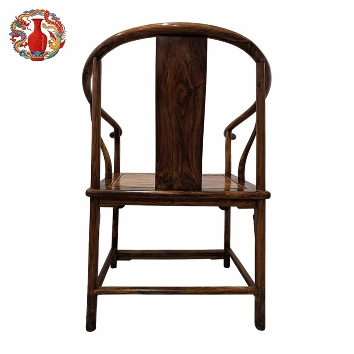 Hainan Huanghuali Round Back Armchairs & Side Table Set-Qing Dynasty factory