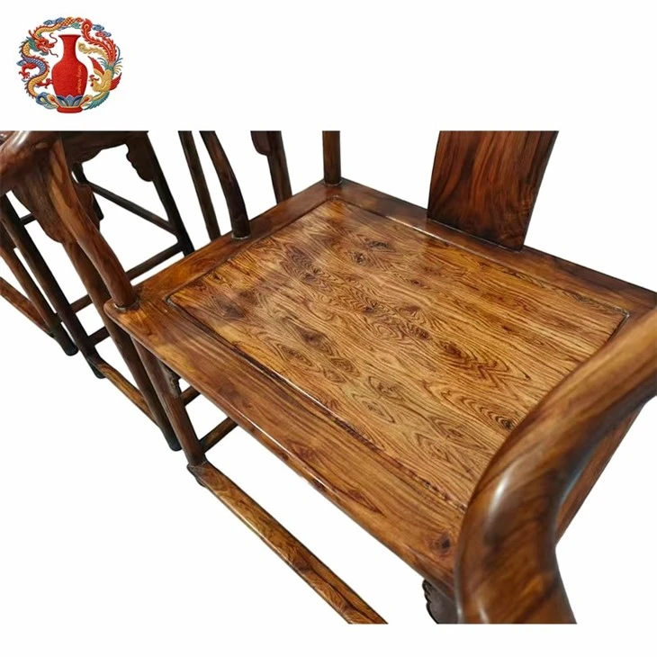 Hainan Huanghuali Round Back Armchairs & Side Table Set-Qing Dynasty suppliers