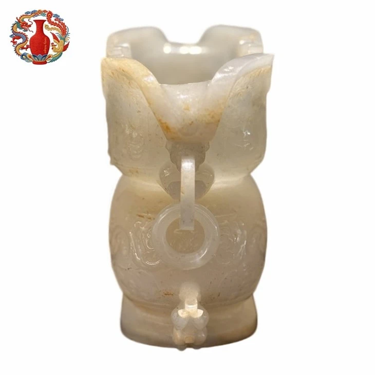 Hetian White Jade Zun With Double Ears/Han Dynasty factory