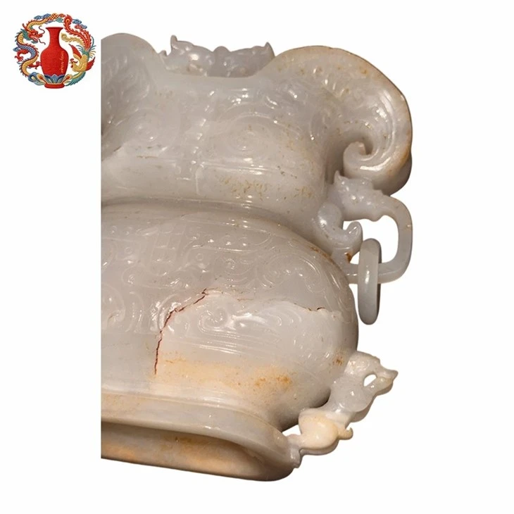 Hetian White Jade Zun With Double Ears/Han Dynasty price