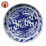 Blue and White Twin Phoenix Tea Tray/Qing Dynasty