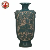 Double Tigers Medallion Flattened Vase/Ming Dynasty